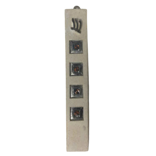 Ceramic Stone Avnei Choshen Mezuzah Case 12cm