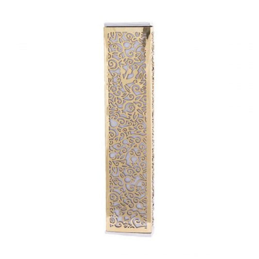 Copper Anodized Aluminum Mezuzah Case with Metal Cutout - Pomegranate
