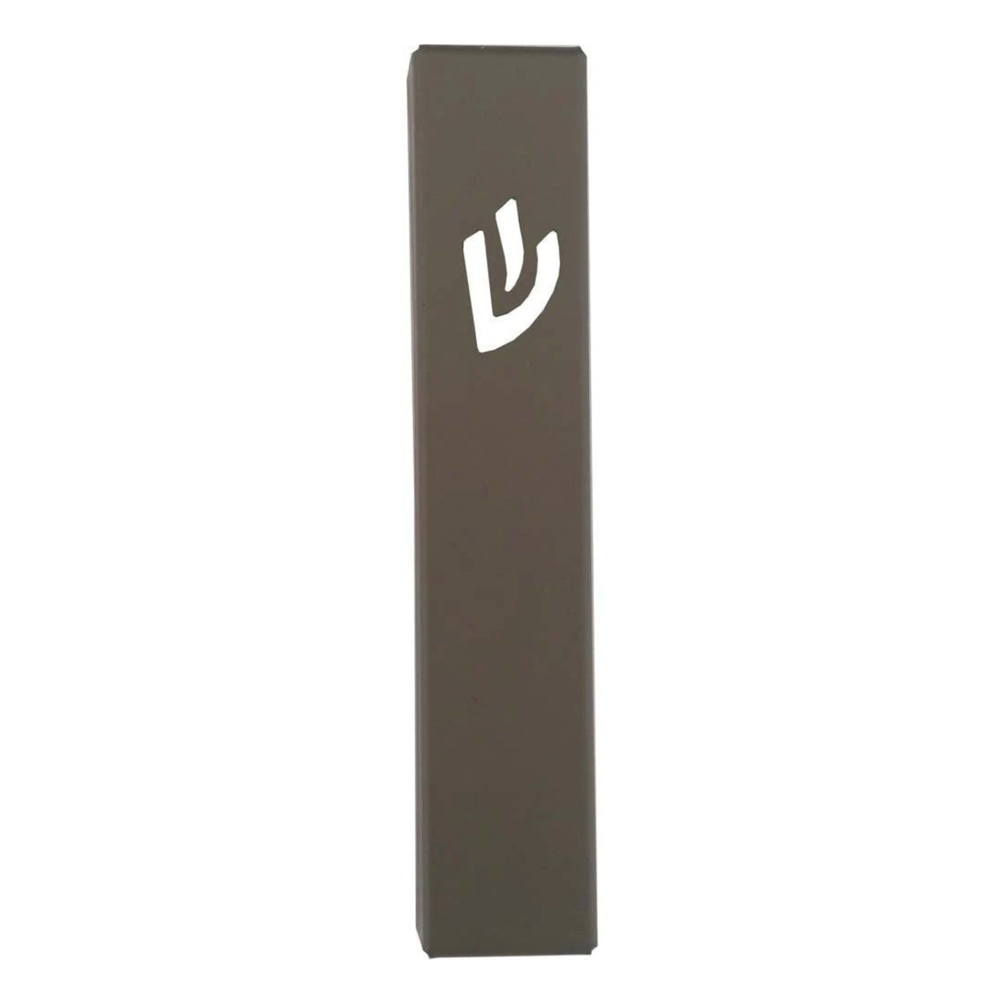 Dark Gray Laser Cut Metal Mezuzah Case 12cm