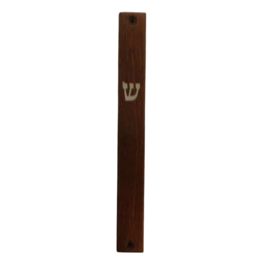 Dark Wood Flat Mezuzah Case 18cm