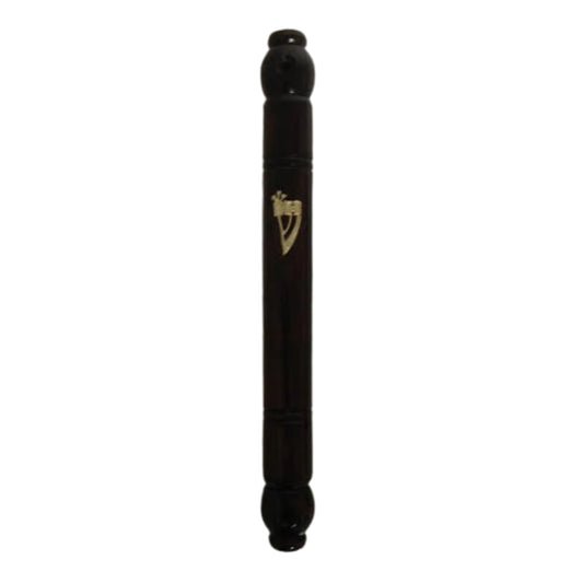 Dark Wood Round Mezuzah Case 15cm