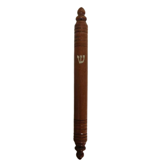 Dark Wood Round Mezuzah Case 24cm