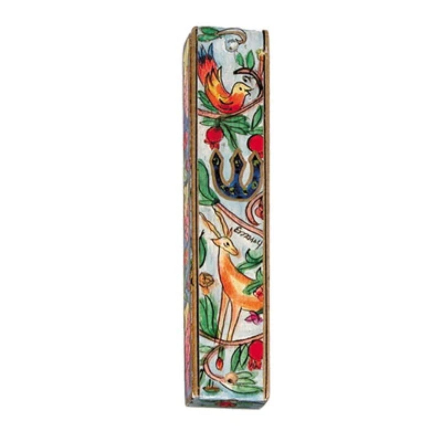 Deer Small Wooden Mezuzah