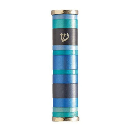 Emanuel Mezuzah Case w/ Rings-Blue
