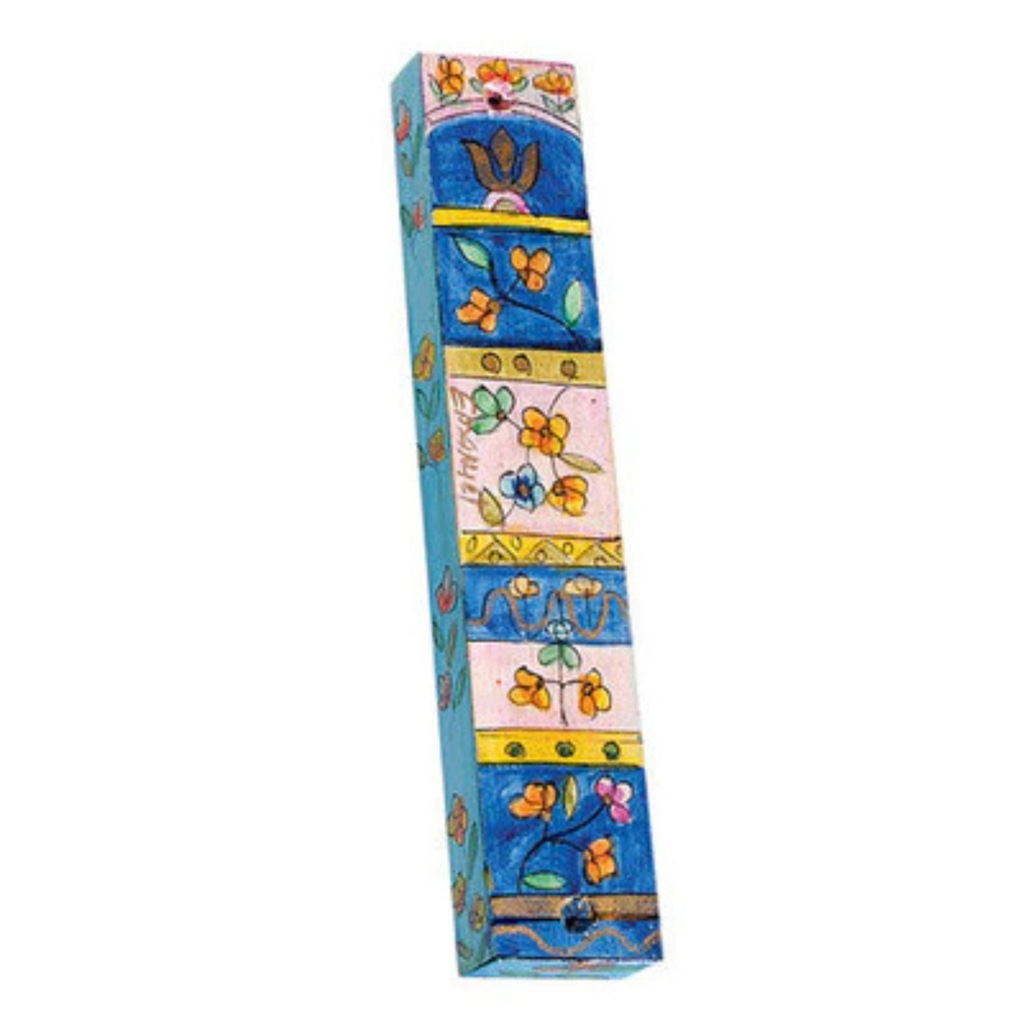 Flowers Large Wooden Mezuzah
