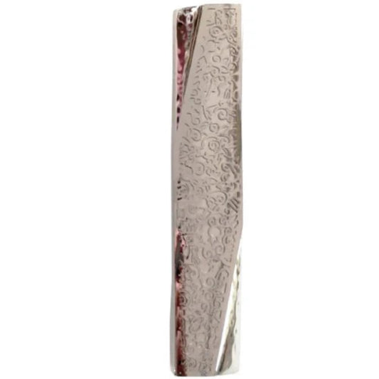 Pomegranate- Hammered & Satin Emanuel Geometric Mezuzah Case