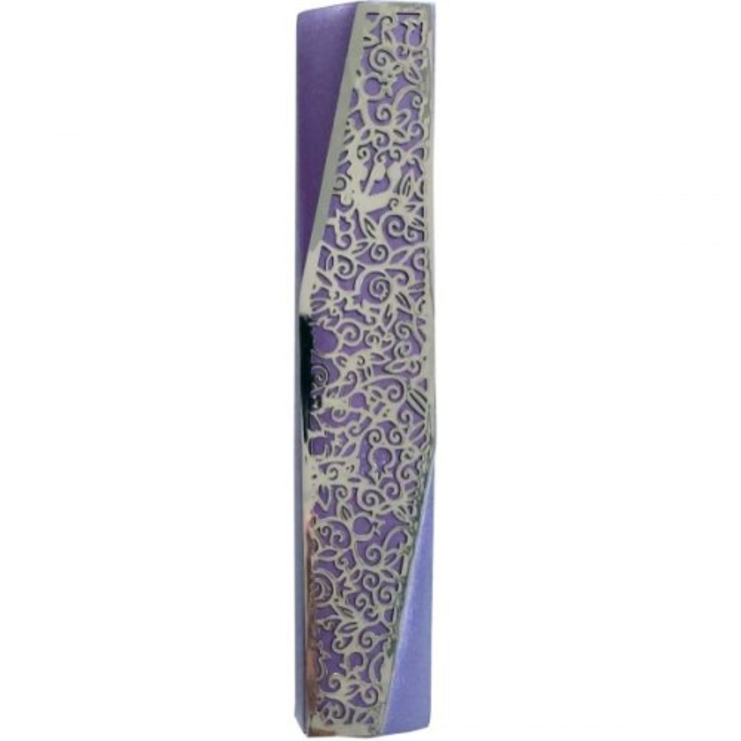 Pomegranate- Purple Emanuel Geometric Mezuzah Case