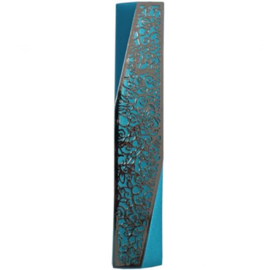 Pomegranate- Turquoise Emanuel Geometric Mezuzah Case