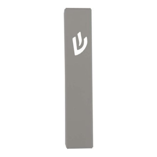 Gray Laser Cut Metal Mezuzah Case 12cm