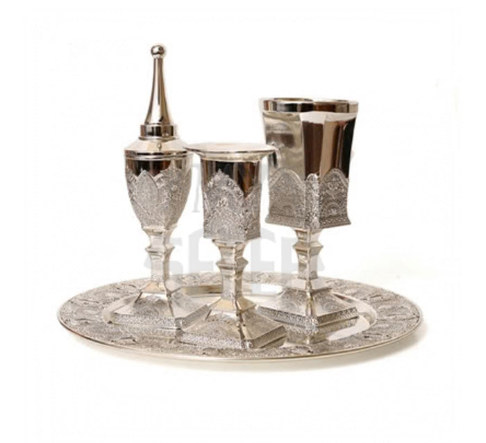 4 pc. Silverplate Havdalla Set- Filigree