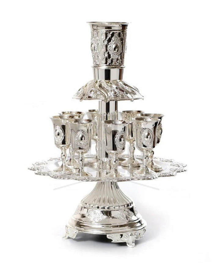 Silver Plated Relief Kiddush Fountain