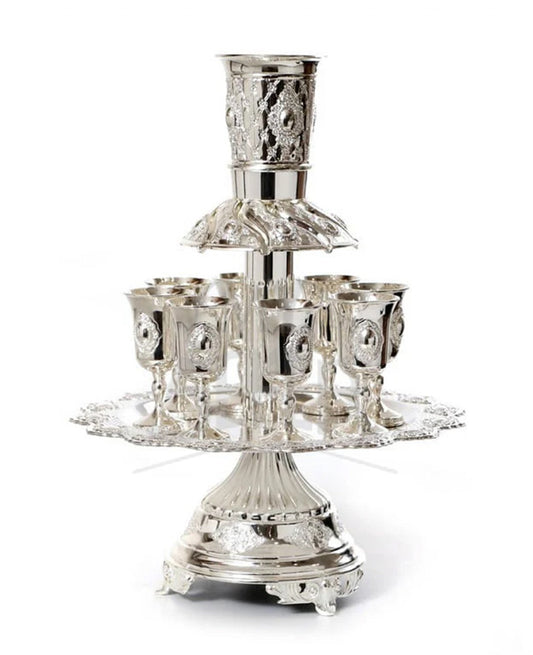 Silver Plated Relief Kiddush Fountain