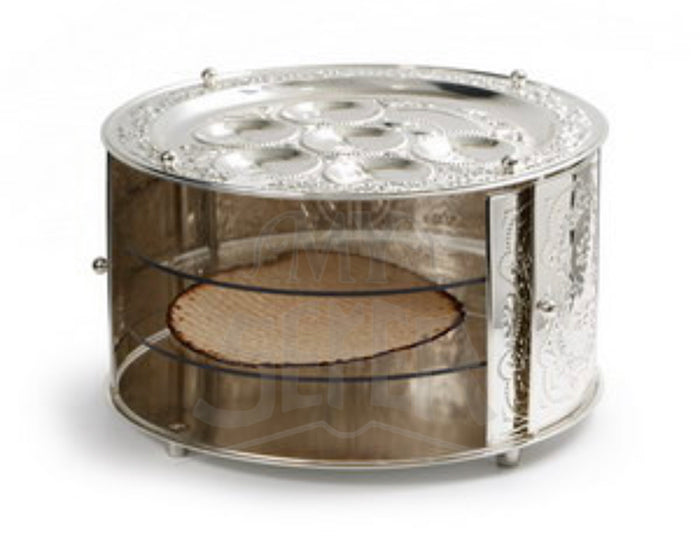 Matzah Holder Lucite Silver