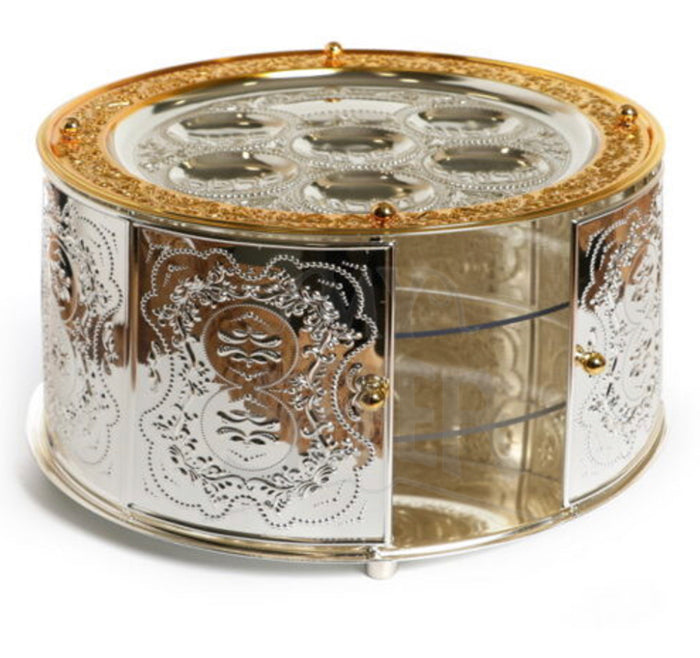 Matzah Holder Lucite Silver Gold