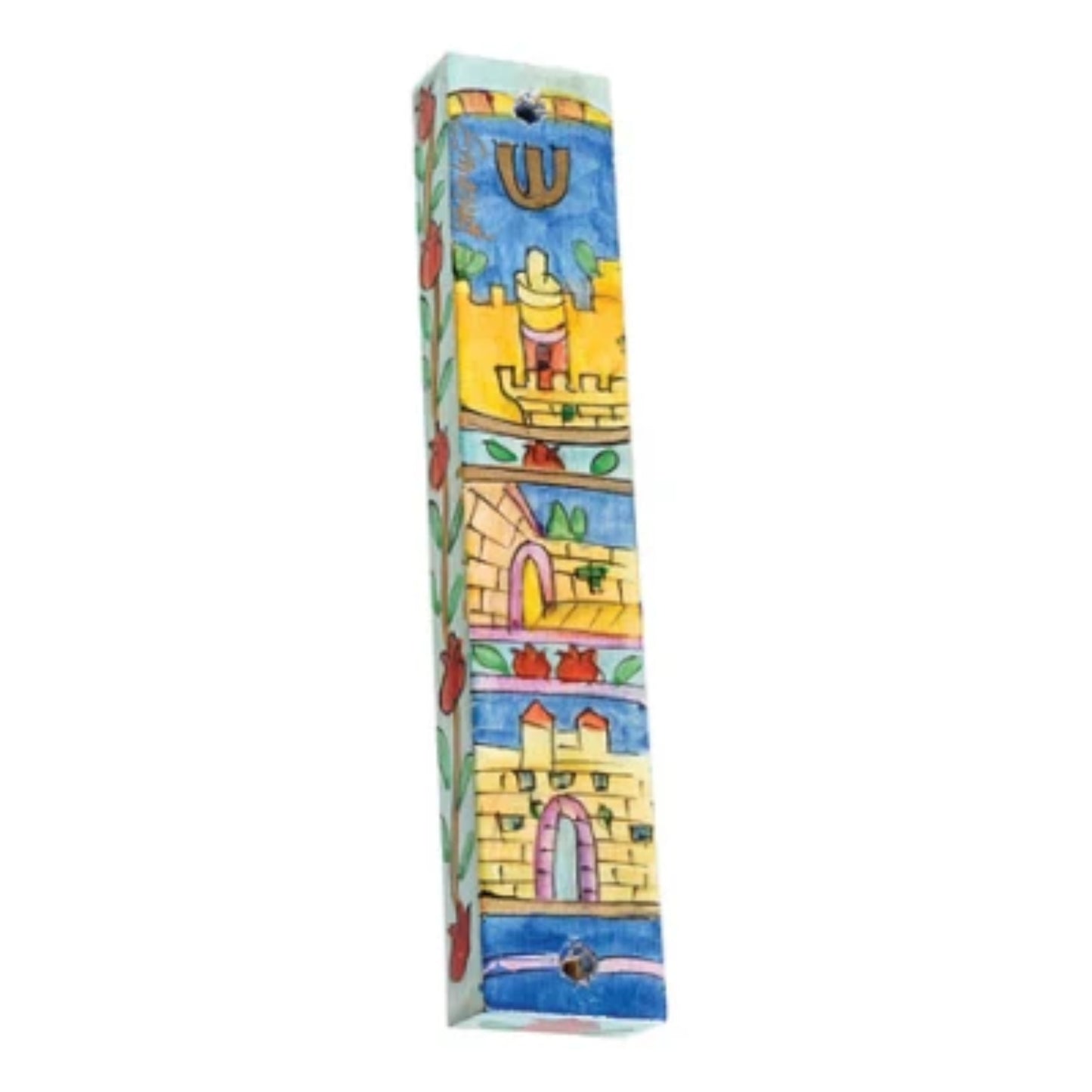 Jerusalem Small Wooden Mezuzah