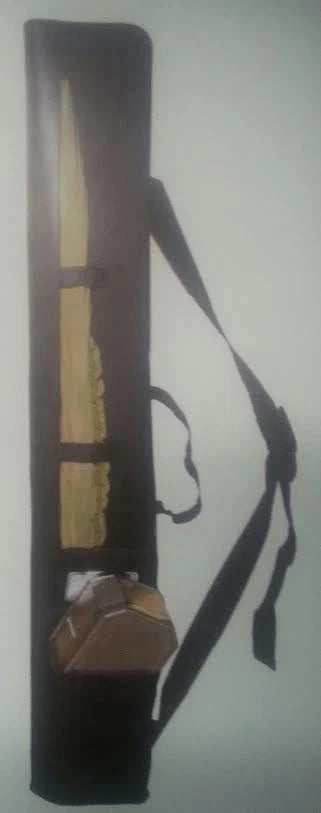 Black Lulav Holder Vinyl with Shoulder Strap and Etrog Pouch 47" Long