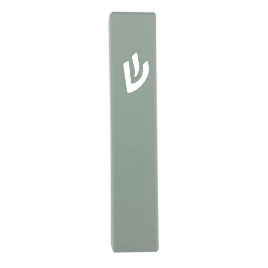 Light Blue Laser Cut Metal Mezuzah Case 12cm
