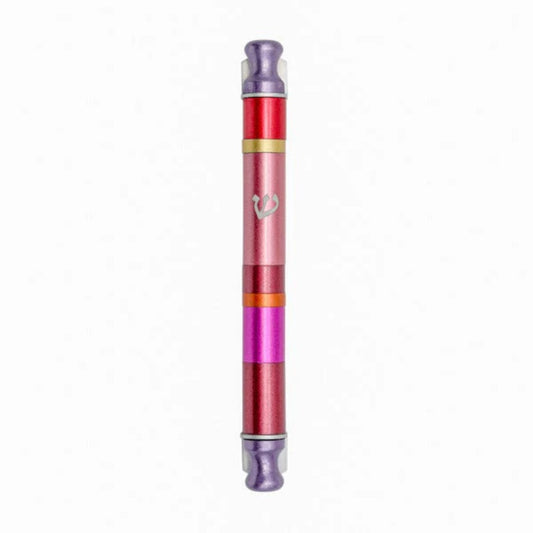 Maroon Anodized Cylinder Mezuzah Case Wide Stripes