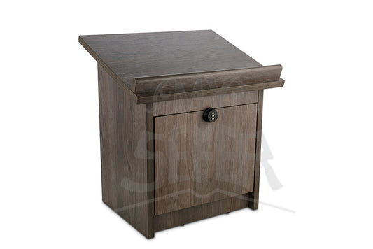 Table top Wood Shtender With Combination Lock-Taupe