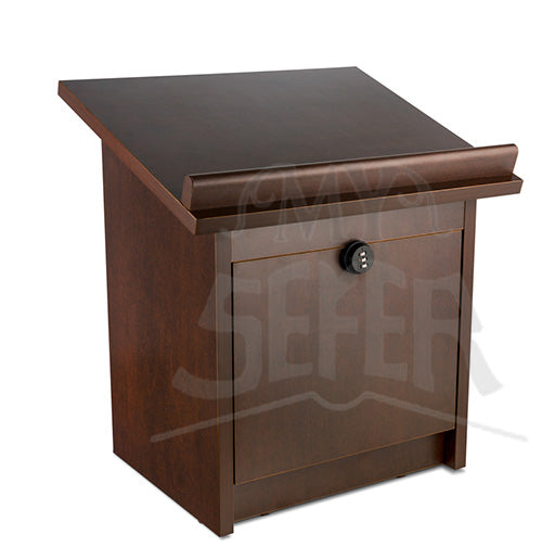 Table top Wood Shtender With Combination Lock-Mohagony