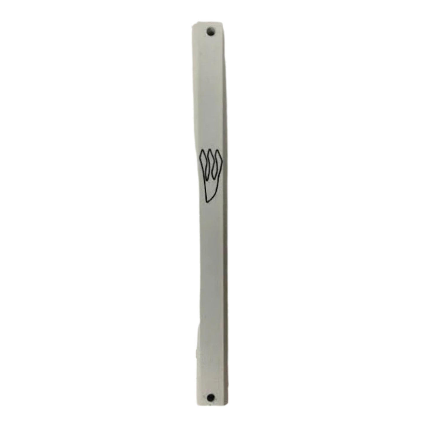 Metal Mezuzah Case- White 12cm