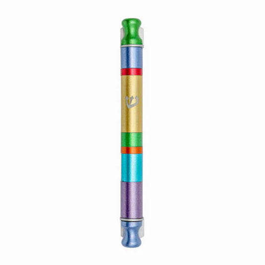 Multicolor Anodized Cylinder Mezuzah Case Wide Stripes