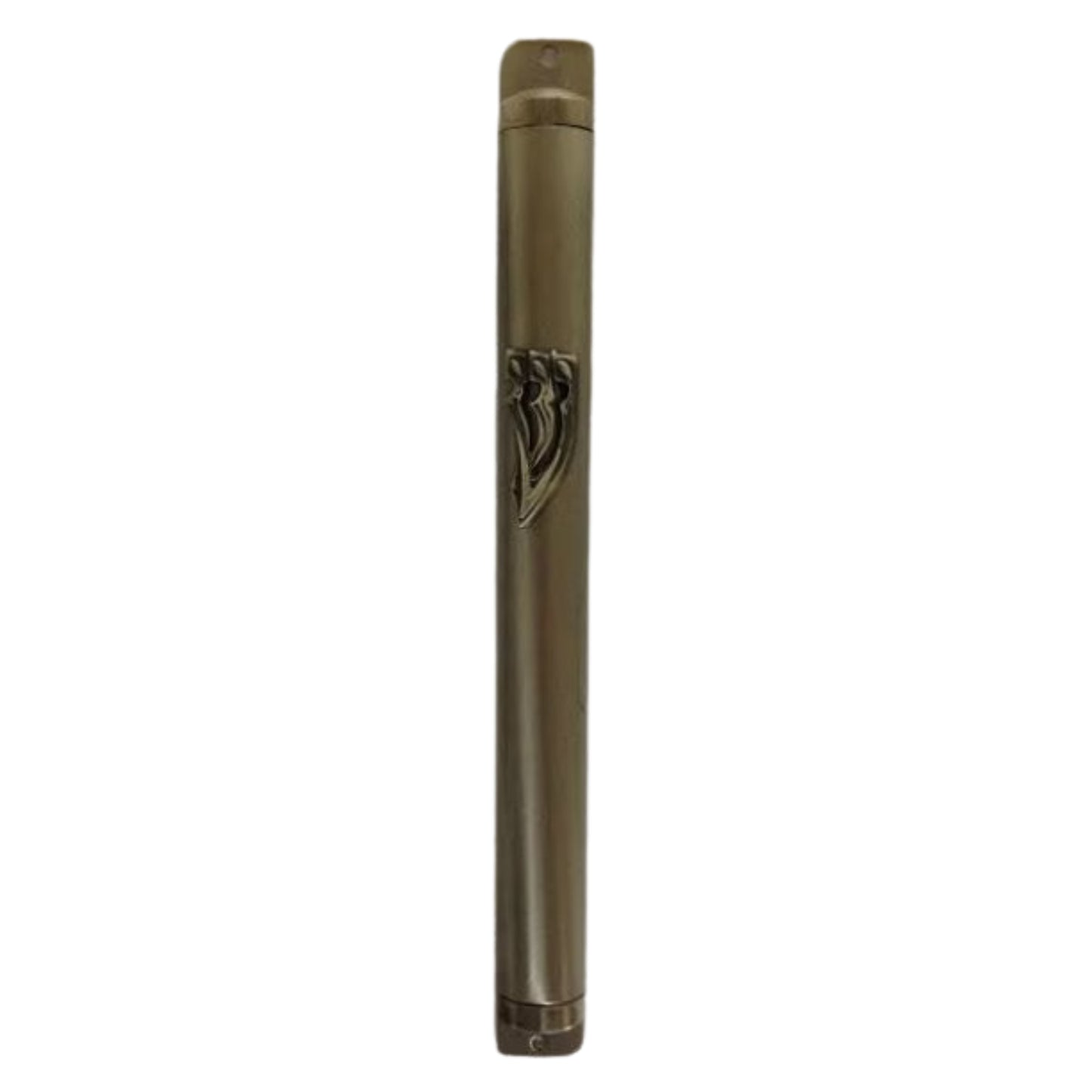 Pewter Mezuzah Case Smooth with "Shin" 15cm