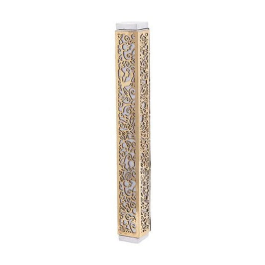 Pomegranate Copper Emanuel Anodized Mezuzah Case w/ Metal Cutout