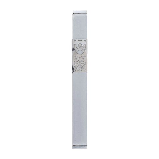 Silver Emanuel Metal Mezuzah Case w/ Metal cutout-- 12cm