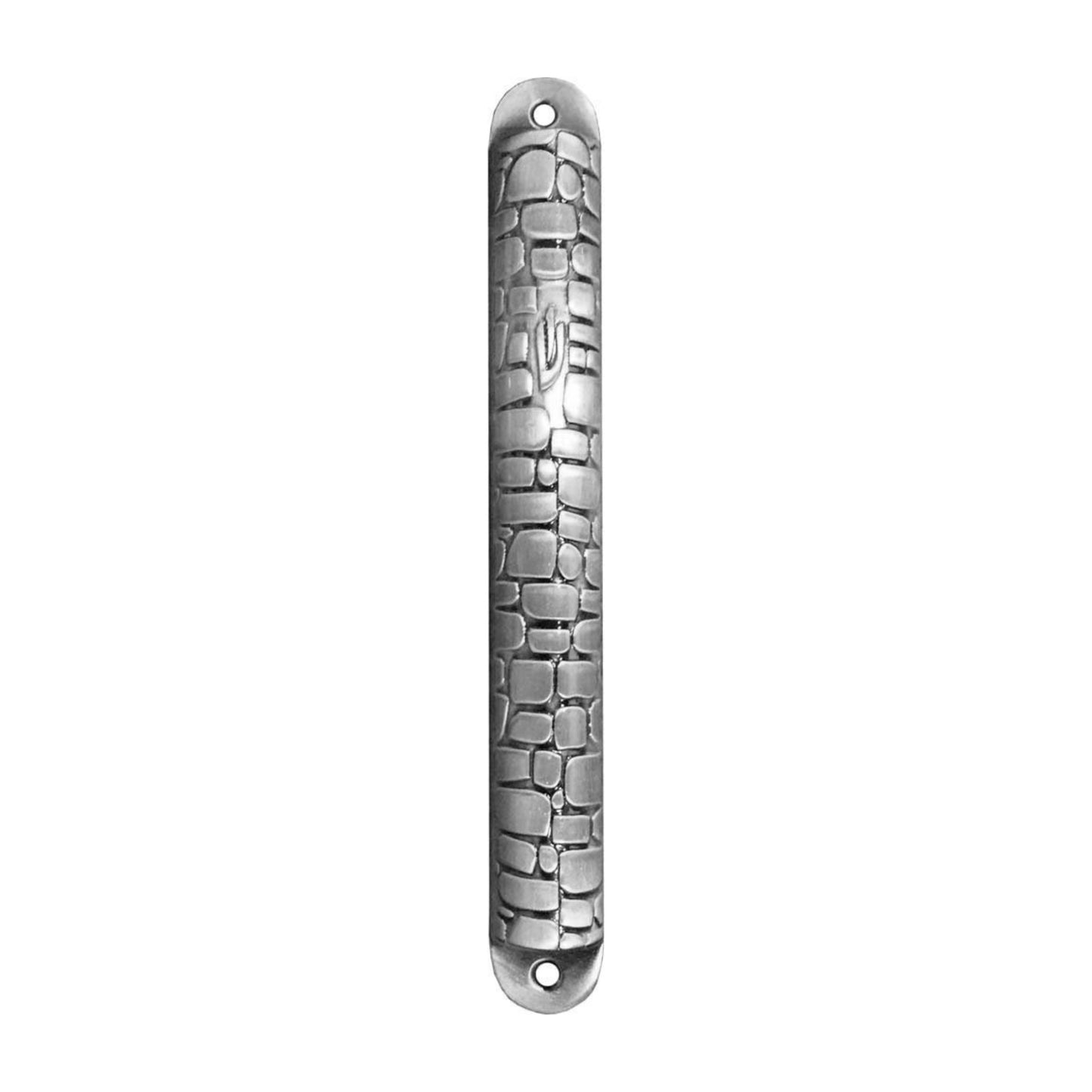 Pewter Stone Wall Design Pewter Mezuzah Cases 12cm (Karshi)