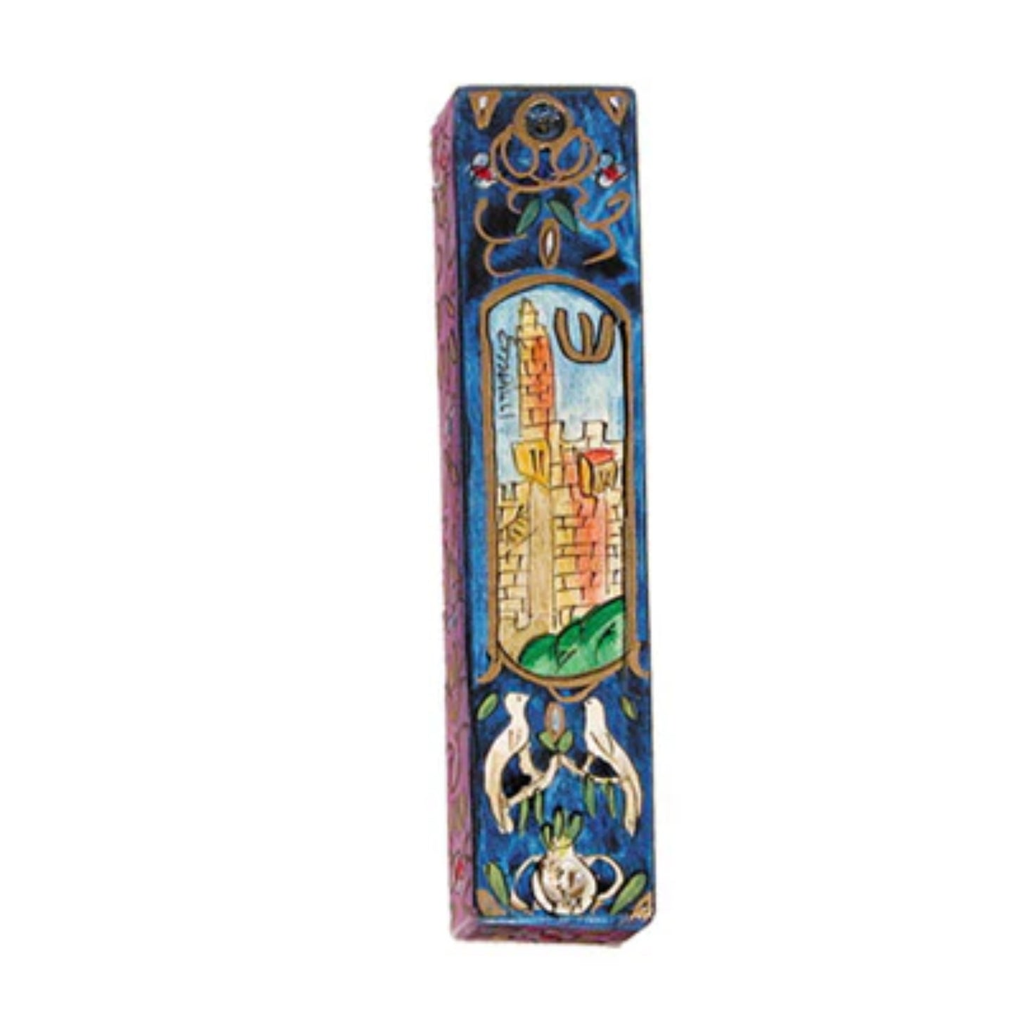 Tower of David Small Wooden Mezuzah