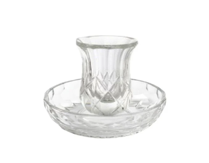 Crystal Kiddush Cup w/ Plate