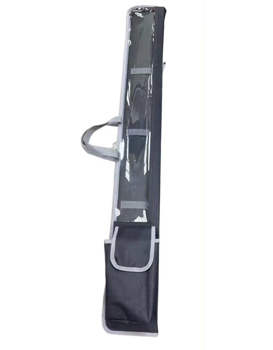 Fabric Lulav Holder with Shoulder Strap and Esrog Pouch 47" Long Black with Gray Trim
