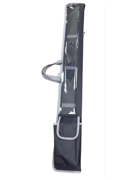 Fabric Lulav Holder with Shoulder Strap and Esrog Pouch 47" Long Black with Gray Trim