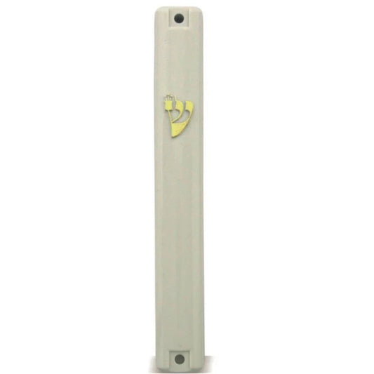 White Plastic Mezuzah Case 10cm
