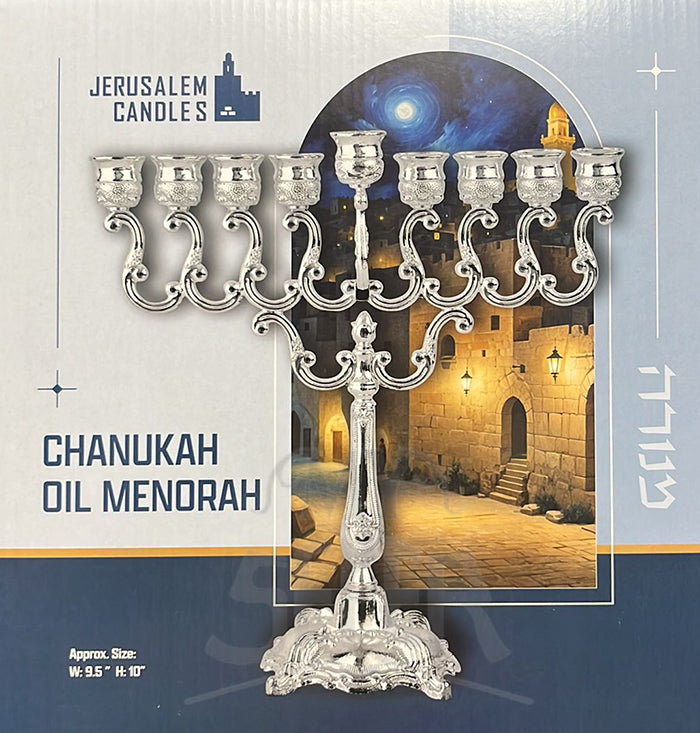 Chanukiya Oil Menorah H 10``