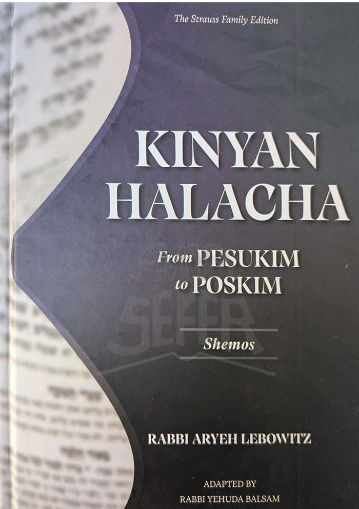 Kinyan Halacha: From Pesukim to Poskim Shemos