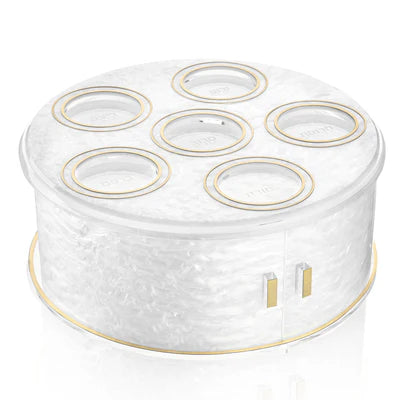 3 Tier Ke'arah Seder Plate with Sliding Doors × 1 Gold