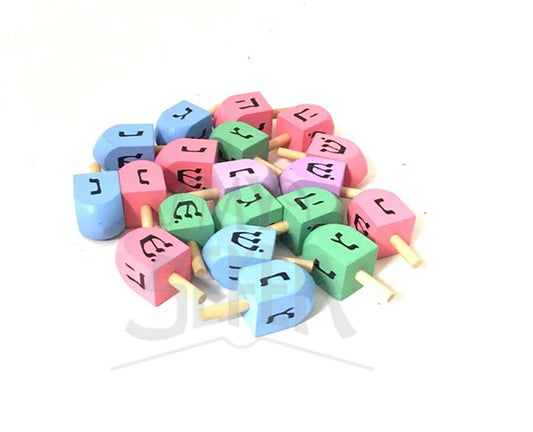 Pack of 100 Rainbow Wooden Dreidels