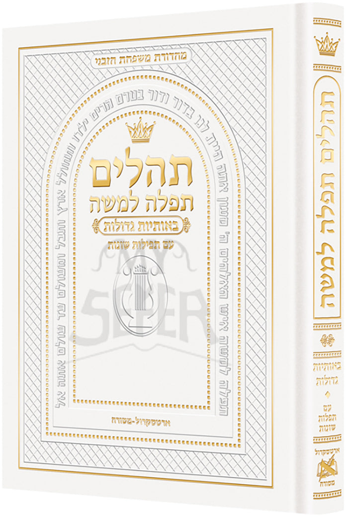 Pocket Size Hebrew Only, Large Type Tehillim with Hebrew Introductions- Hasbani Family Edition (Pocket Size White)