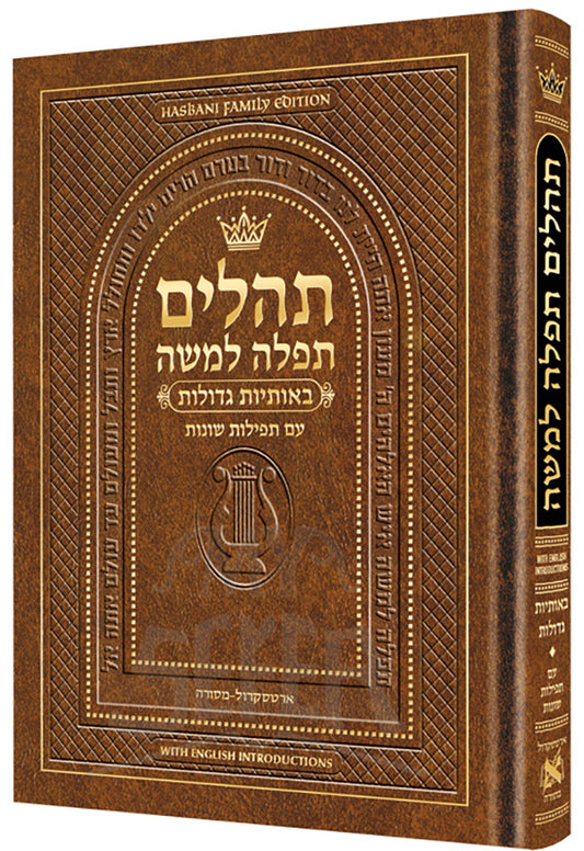 Pocket Size Hebrew Only, Large Type Tehillim with English Introductions- Hasbani Family Edition / תהלים תפלה למשה