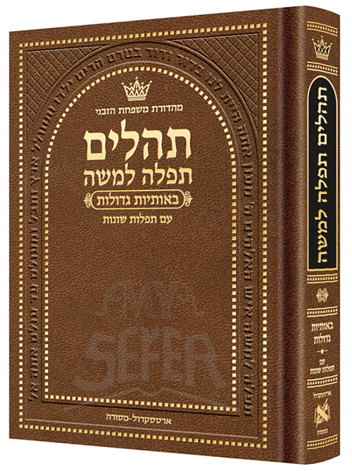 Hebrew Only, Large Type Tehillim with Hebrew Introductions- Hasbani Family Edition (Full Size Brown))