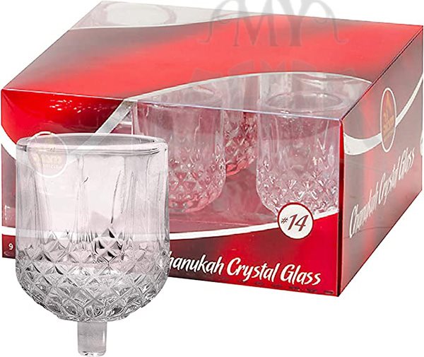 Chanukkah Menorah Oil Cups - Crystal Elegant Holders for Chanukah Menorah Oil size 14