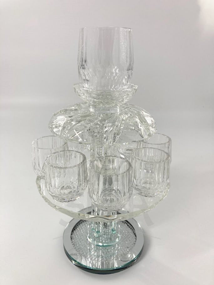 8 Cup Crystal Kiddush Fountain On Foot