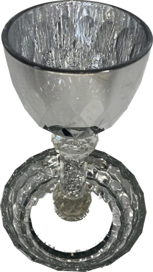 Crystal/Mirror Kiddush Cup & Tray-Elijah Cup