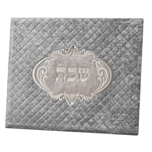 Challah Cover 1317 LUXVELLE QUILTED White Quilted Velvet - 26 x 22