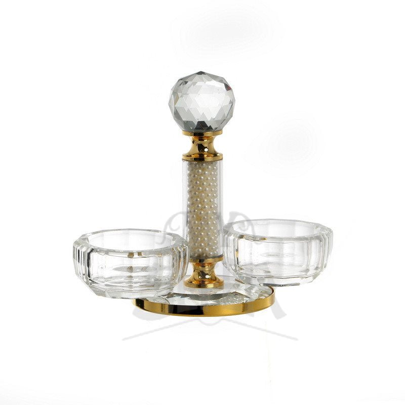 Crystal Salt Dish-Gold