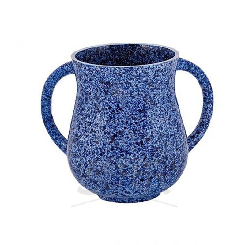 Emanuel Metal Washing Cup Marble Coating Light Blue