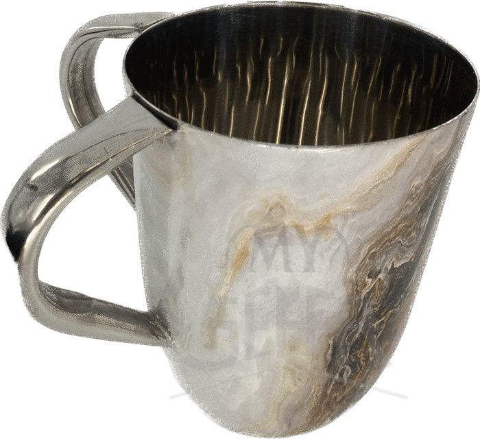 Stainless Enamel Wash Cup-Marble Gray Design