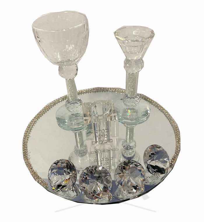 Crystal Havdalla Set with Tray